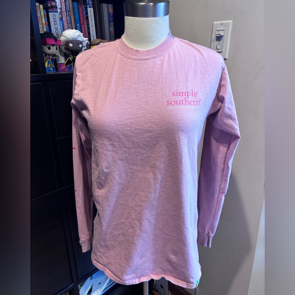 Simply Southern Light Pink Tee with Taco Logo Women’s Small